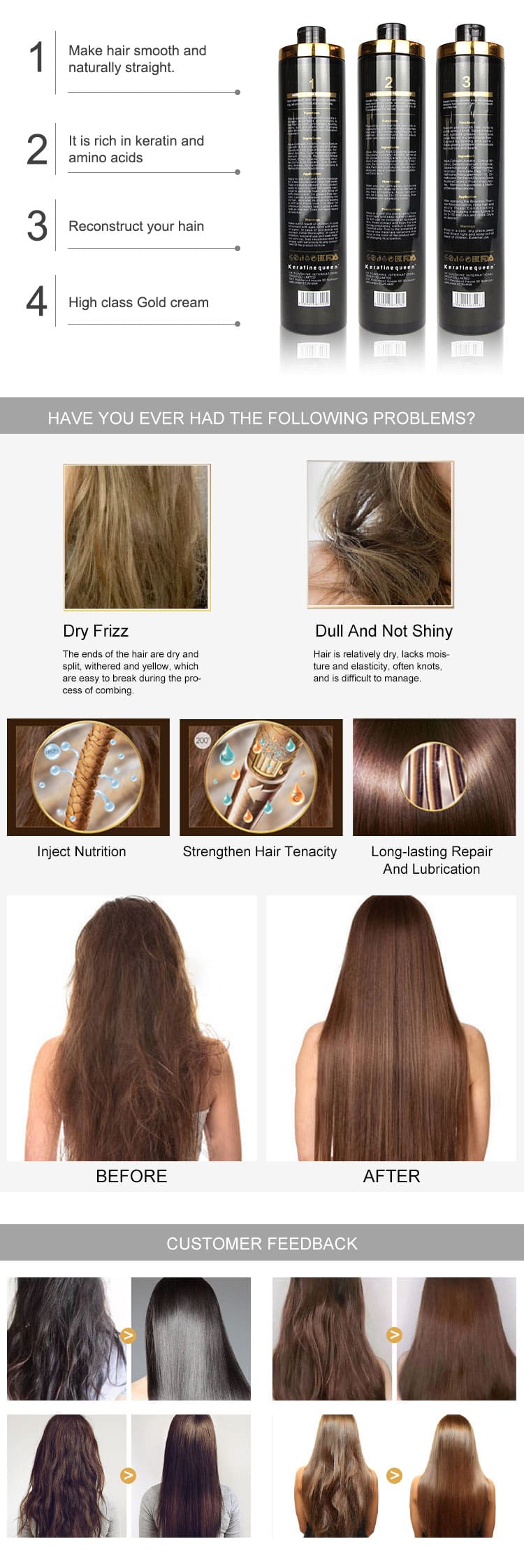 keratine queen 8% formaldehyde hair keratin treatment series max straightening