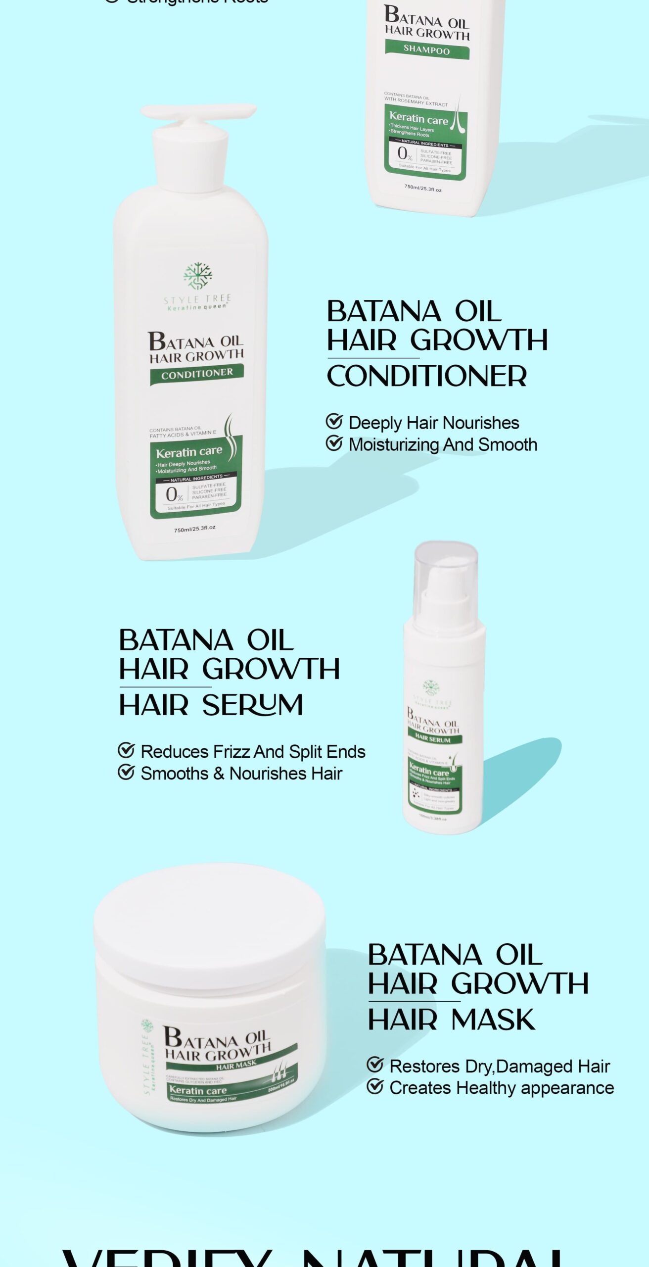 style tree batana oil hair growth care series thicken layers & strengthen roots