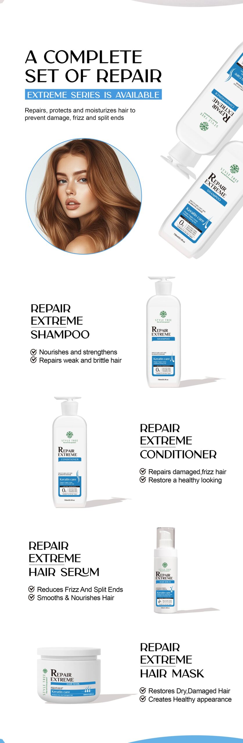 style tree keratin care repair extreme hair care set deep repair & strengthening