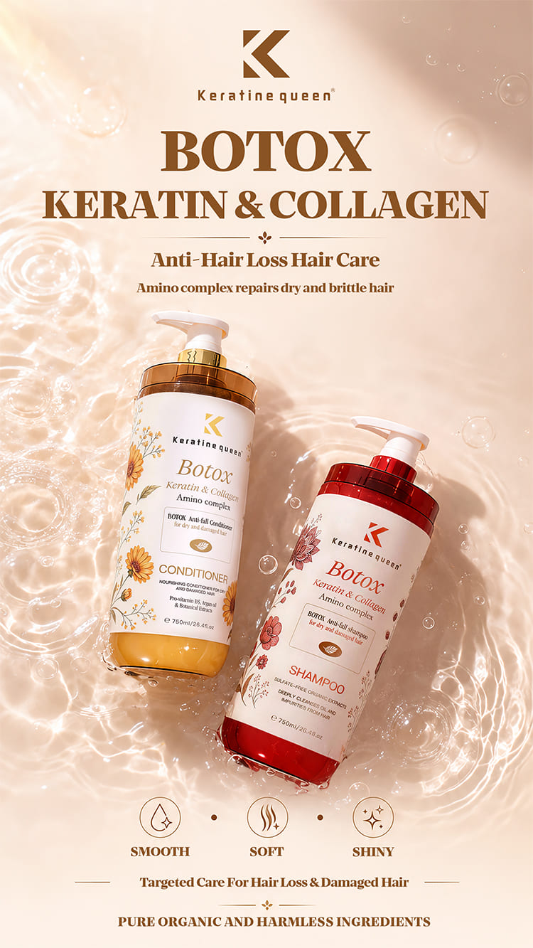 Keratine queen botox hair set ingredient detail shot